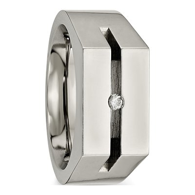 Titanium 1/20 ct tw Diamond Wedding Band – view 6