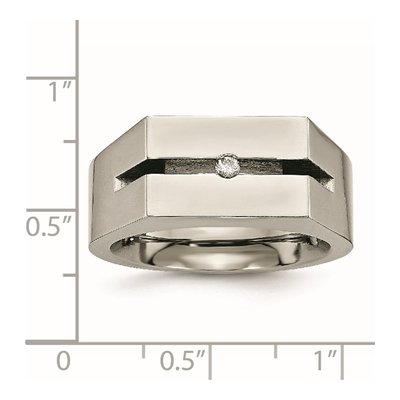 Titanium 1/20 ct tw Diamond Wedding Band – view 8