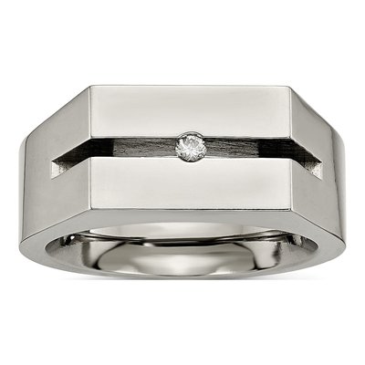 Titanium 1/20 ct tw Diamond Wedding Band