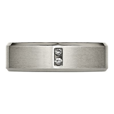 Titanium 1/20 ct tw Diamond Center Wedding Band – view 6