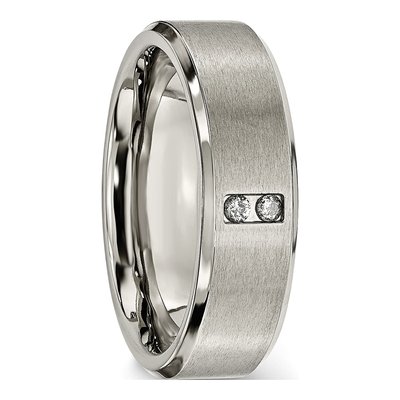 Titanium 1/20 ct tw Diamond Center Wedding Band – view 7