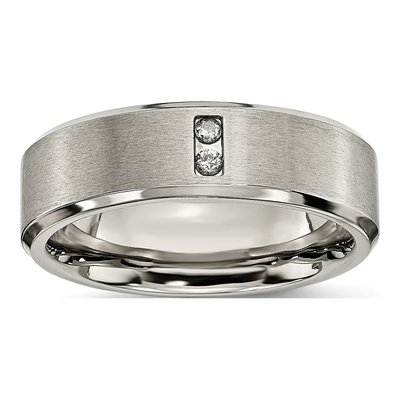 Titanium 1/20 ct tw Diamond Center Wedding Band