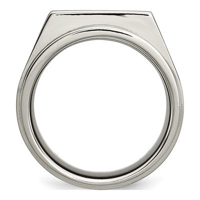 Titanium 1/20 ct tw Diamond Signet Wedding Band – view 4