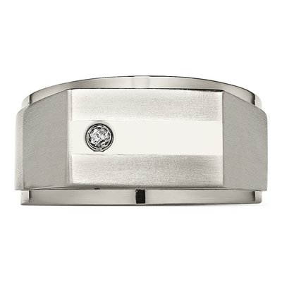 Titanium 1/20 ct tw Diamond Signet Wedding Band – view 6