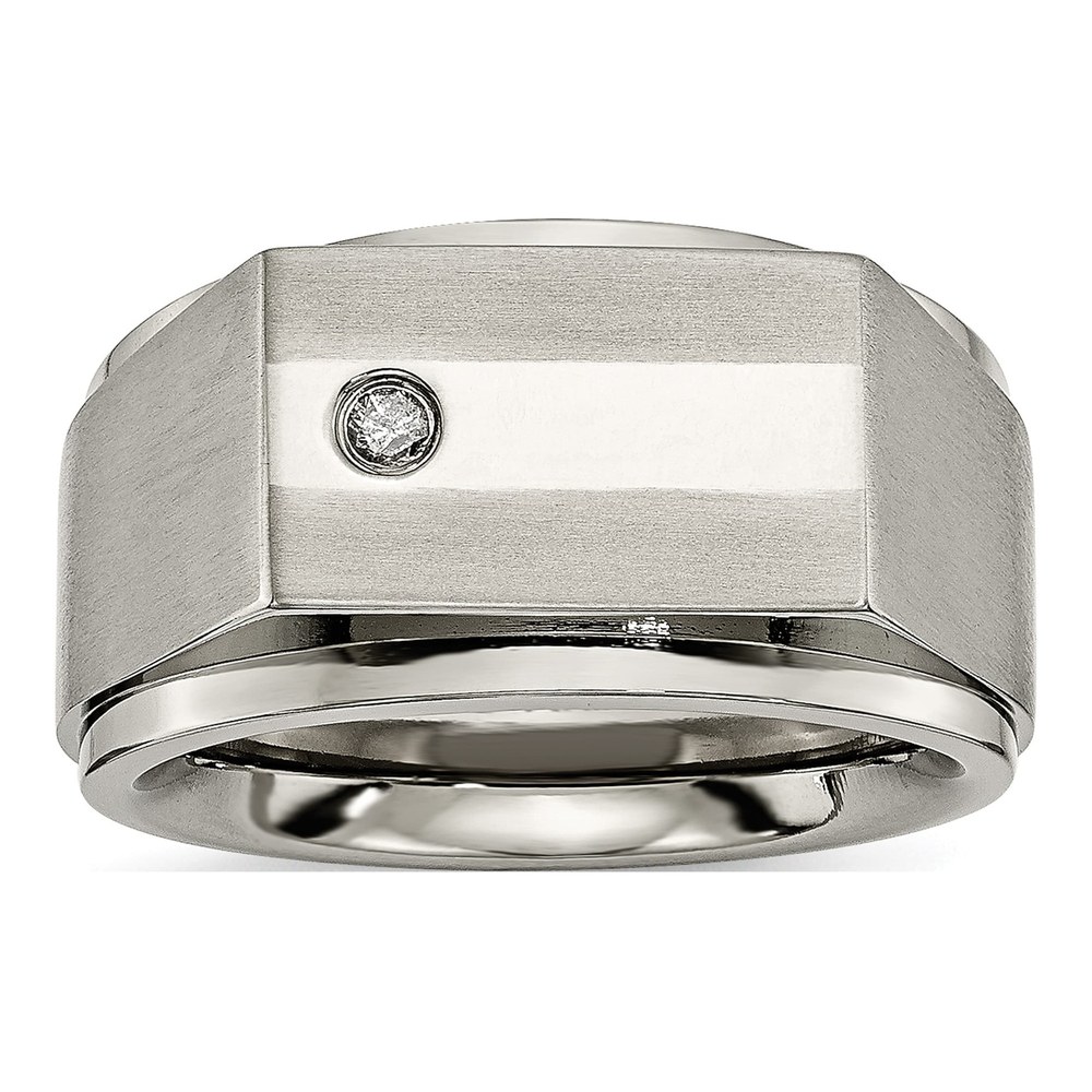 Titanium 1/20 ct tw Diamond Signet Wedding Band