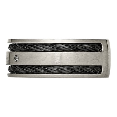 Black Titanium 1/20 ct tw Diamond Wedding Band – view 5
