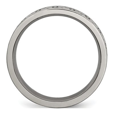 Titanium 6mm Trinity Symbol Flat Wedding Band – view 4