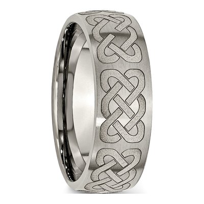Titanium 8mm Celtic Wedding Band – view 6