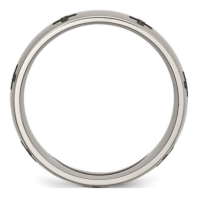 Titanium 8mm Cross Laser Design Wedding Band – view 4