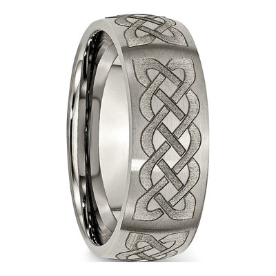 Titanium 8mm Celtic Laser Wedding Band – view 6