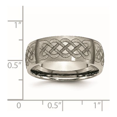 Titanium 8mm Celtic Laser Wedding Band – view 8
