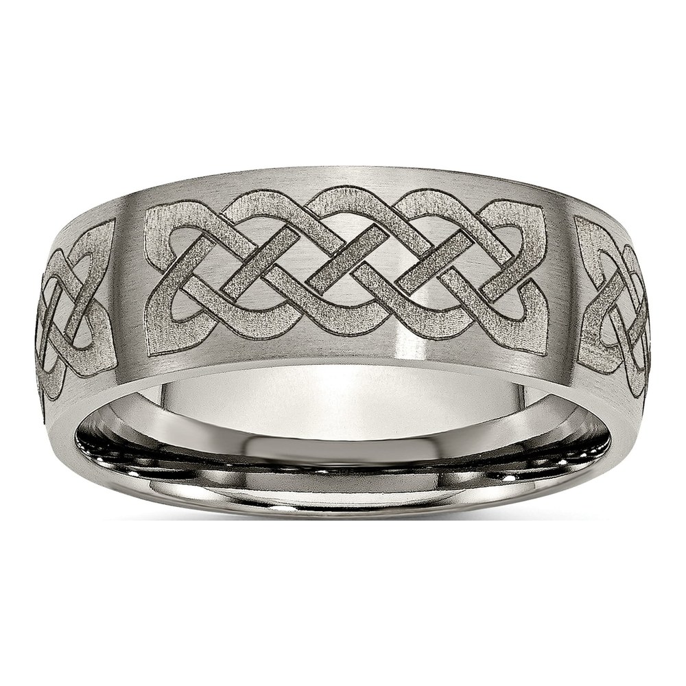 Titanium 8mm Celtic Laser Wedding Band