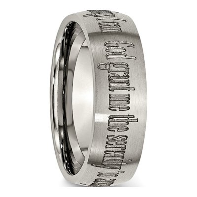 Titanium 8mm Serenity Prayer Wedding Band – view 7