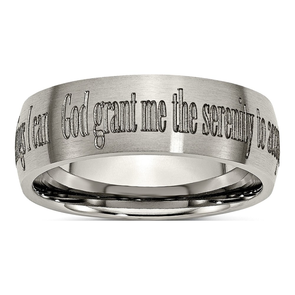 Titanium 8mm Serenity Prayer Wedding Band