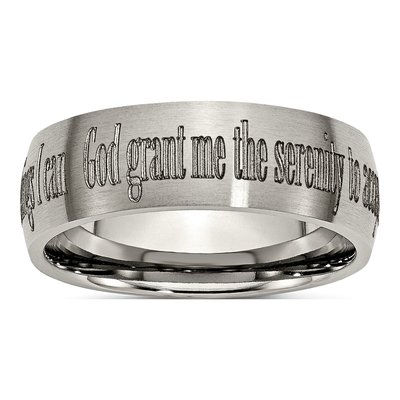 Titanium 8mm Serenity Prayer Wedding Band