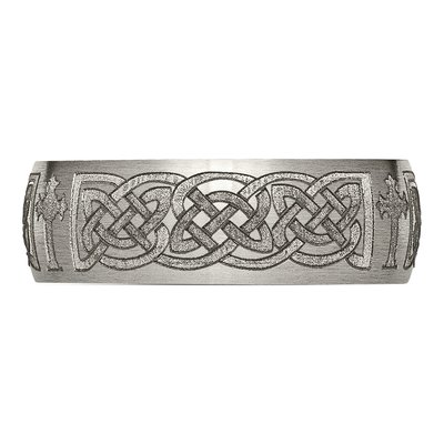 Titanium 8mm Celtic Cross Wedding Band – view 5