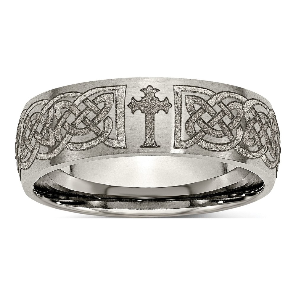 Titanium 8mm Celtic Cross Wedding Band