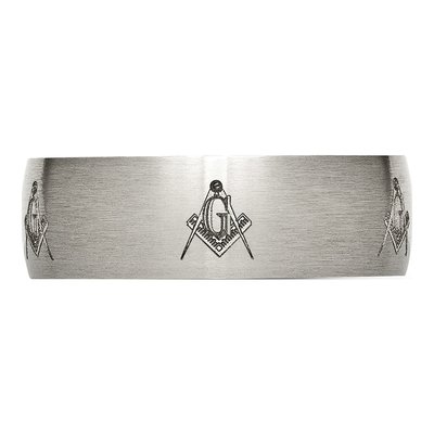 Titanium 8mm Masonic Wedding Band – view 5