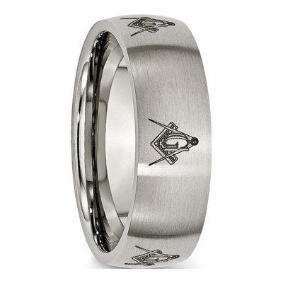 Titanium 8mm Masonic Wedding Band – view 6