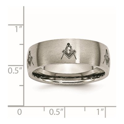 Titanium 8mm Masonic Wedding Band – view 8