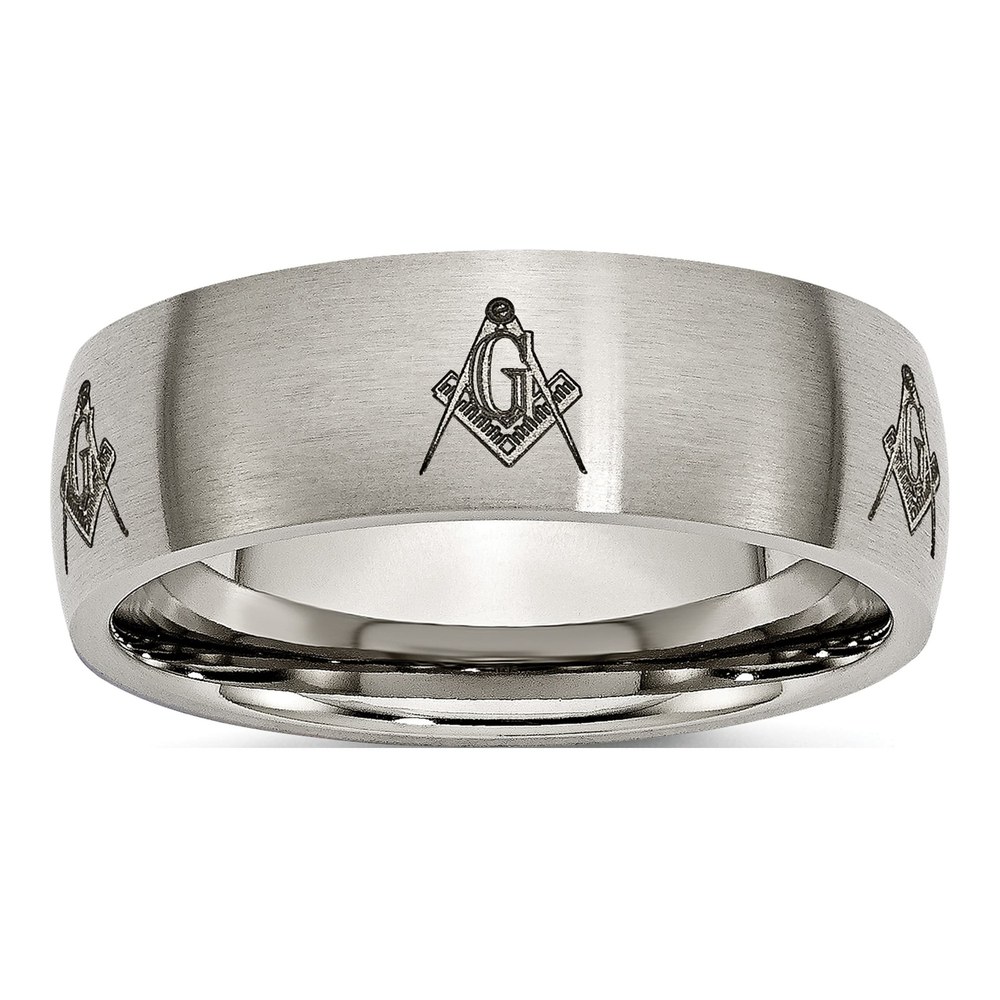 Titanium 8mm Masonic Wedding Band