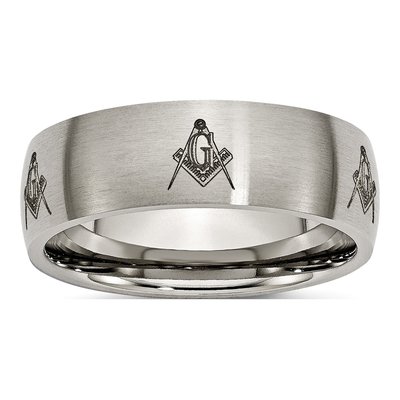 Titanium 8mm Masonic Wedding Band
