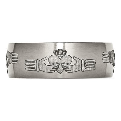 Titanium 8mm Claddagh Wedding Band – view 5