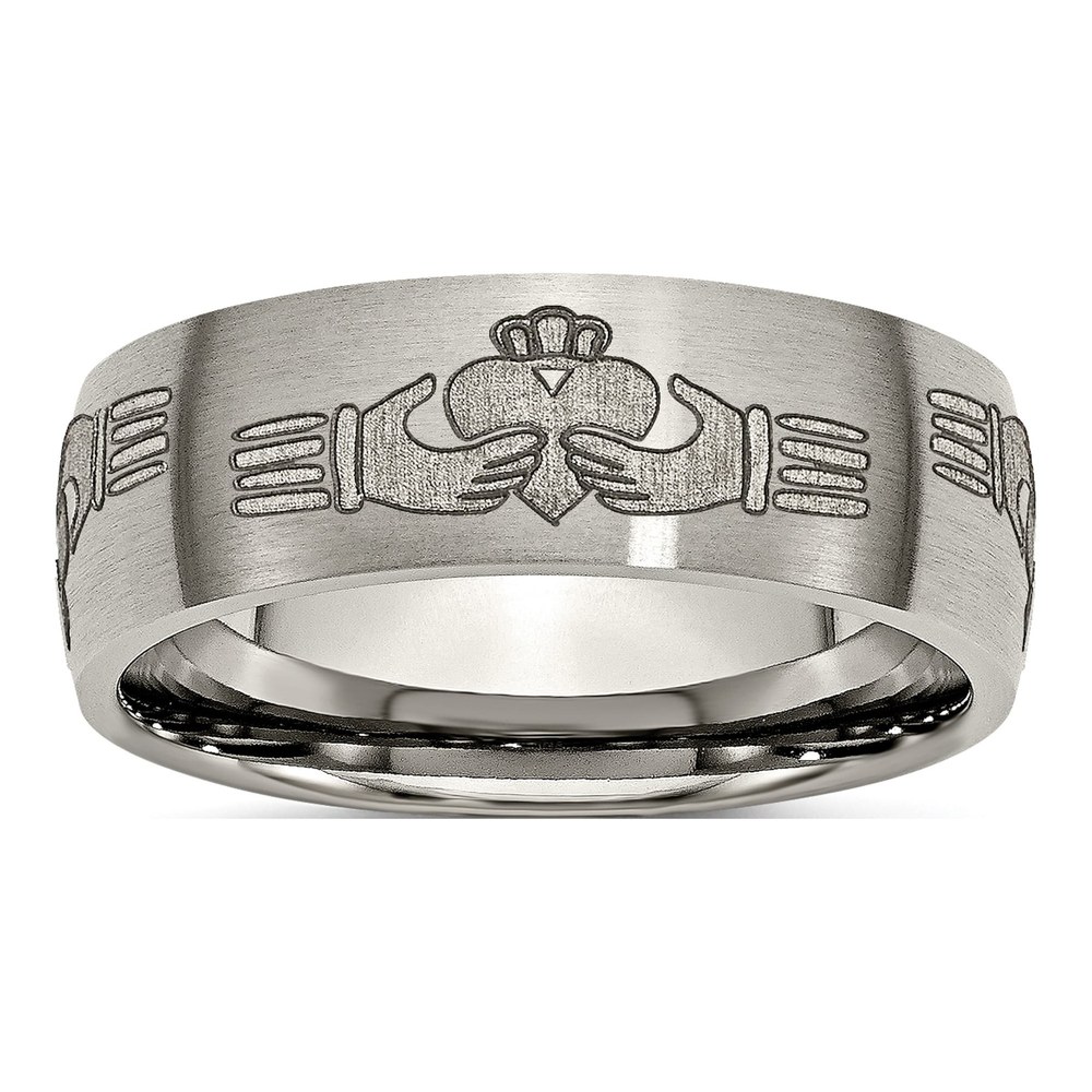 Titanium 8mm Claddagh Wedding Band