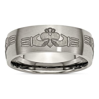Titanium 8mm Claddagh Wedding Band
