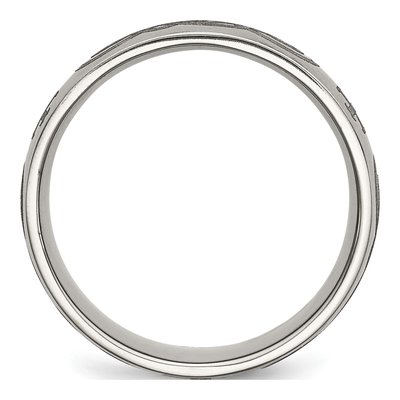 Titanium 8mm Cross Laser Wedding Band – view 4