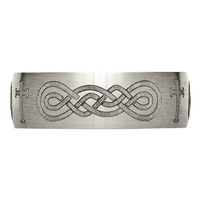 Titanium 8mm Cross Laser Wedding Band – view 5