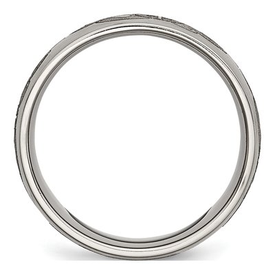Titanium 8mm Cross Flames Wedding Band – view 4