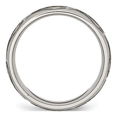 Titanium 8mm Flame Laser Wedding Band – view 4