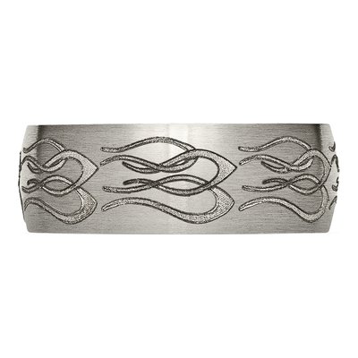 Titanium 8mm Flame Laser Wedding Band – view 5