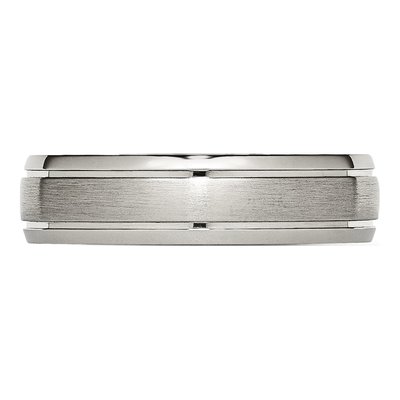 Titanium 6mm Grooved Comfort-Fit Wedding Band – view 4