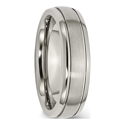 Titanium 6mm Grooved Comfort-Fit Wedding Band – view 5