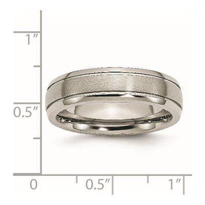 Titanium 6mm Grooved Comfort-Fit Wedding Band – view 7