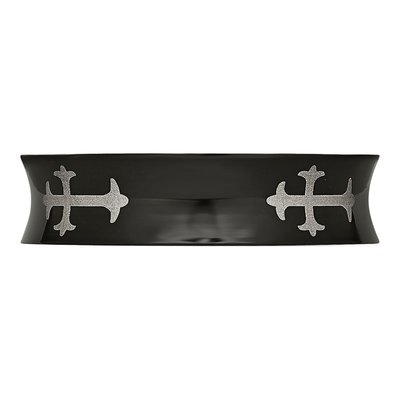 Black Titanium 6mm Cross Wedding Band – view 5