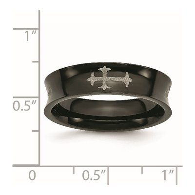 Black Titanium 6mm Cross Wedding Band – view 8