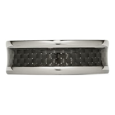 Titanium 8mm Black Carbon Fiber Wedding Band – view 5