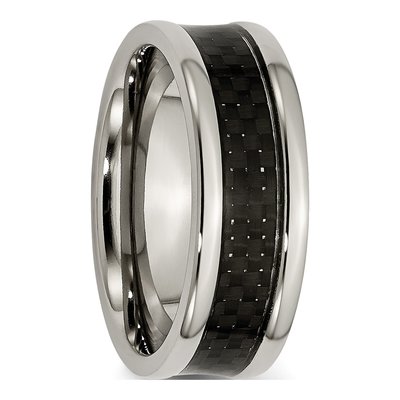 Titanium 8mm Black Carbon Fiber Wedding Band – view 6