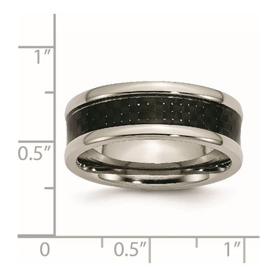 Titanium 8mm Black Carbon Fiber Wedding Band – view 8