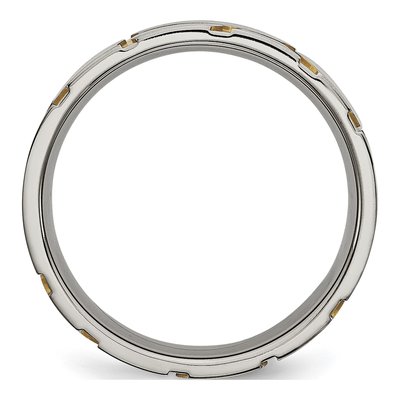 Titanium 6mm IP Grooved Wedding Band – view 3