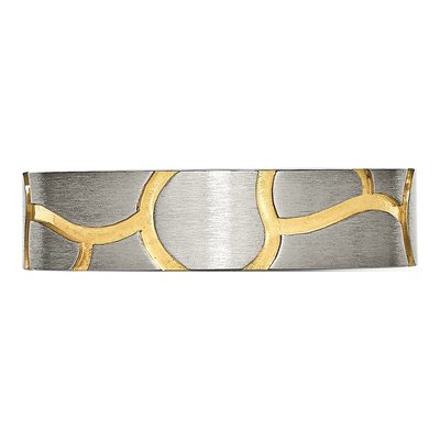 Titanium 6mm IP Grooved Wedding Band – view 4