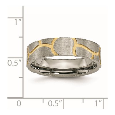 Titanium 6mm IP Grooved Wedding Band – view 7