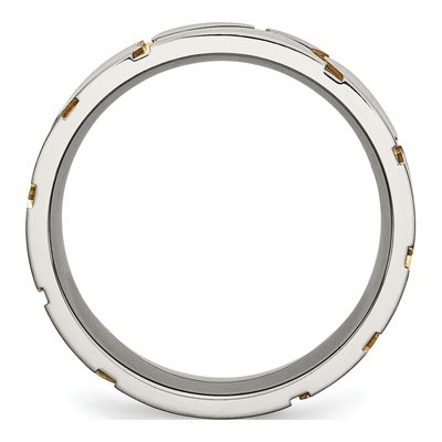 Titanium 8mm IP Grooved Wedding Band – view 3
