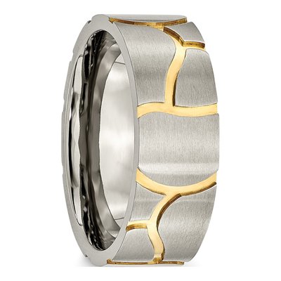 Titanium 8mm IP Grooved Wedding Band – view 5