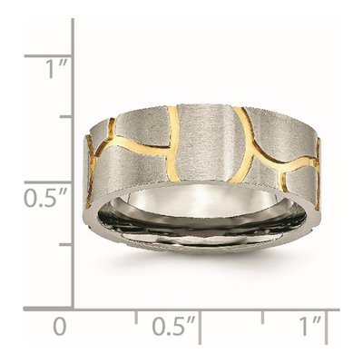 Titanium 8mm IP Grooved Wedding Band – view 7