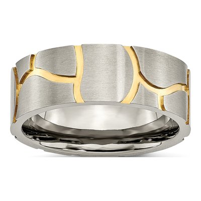 Titanium 8mm IP Grooved Wedding Band