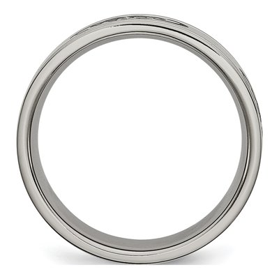 Titanium 7mm Black Rubber Ridged Wedding Band – view 3